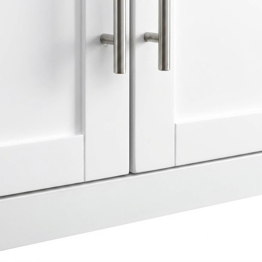Alt View 1. FurniFact - White Wall-Mount Storage Cabinet - White.