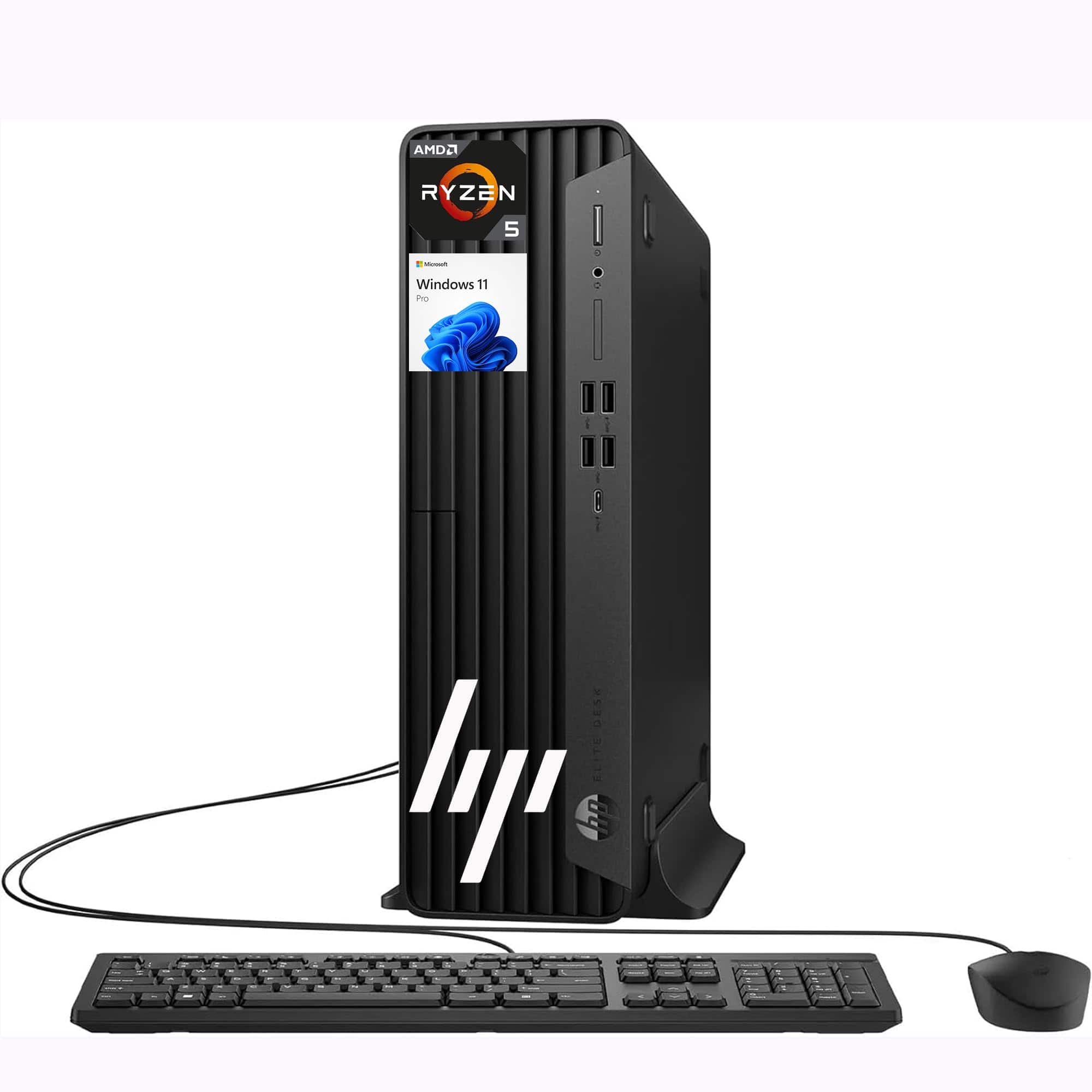 HP - Desktop PC Elite SFF G9 | 6-core 5GHz Ryzen-5 Processor | 16GB DDR5 RAM, 256GB SSD | WiFi | Bluetooth | Windows 11 Pro - Black
