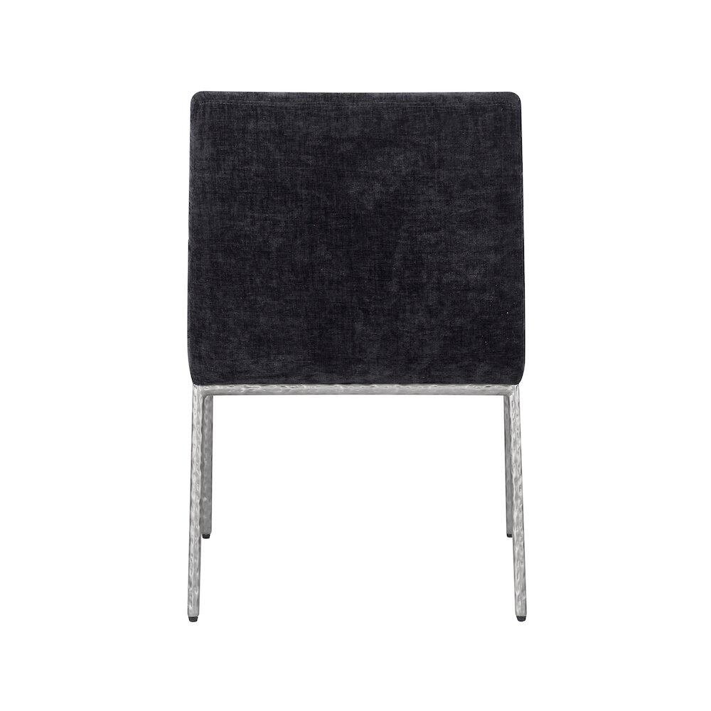 Alt View 4. Meridian Furniture - Reeves Black Chenille Fabric Dining Chair, Set of 2 - Black.
