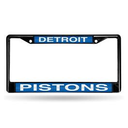 Rico Industries - Detroit NBA Pistons Black Metal Laser Cut License Plate Frame - Multi