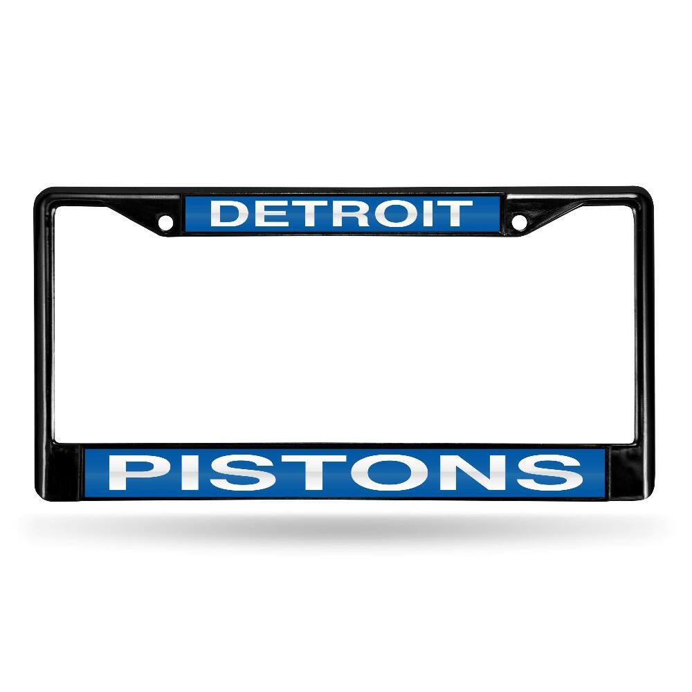 Detroit NBA Pistons Black Metal Laser Cut License Plate Frame