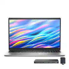 Front. Dell - Dell 15 15.6" FHD Display Laptop,Intel Core i7-1355U,16GB RAM,512GB SSD+1TB Dock Set,Intel UHD Graphics,Win 11Pro,Silver - Silver.