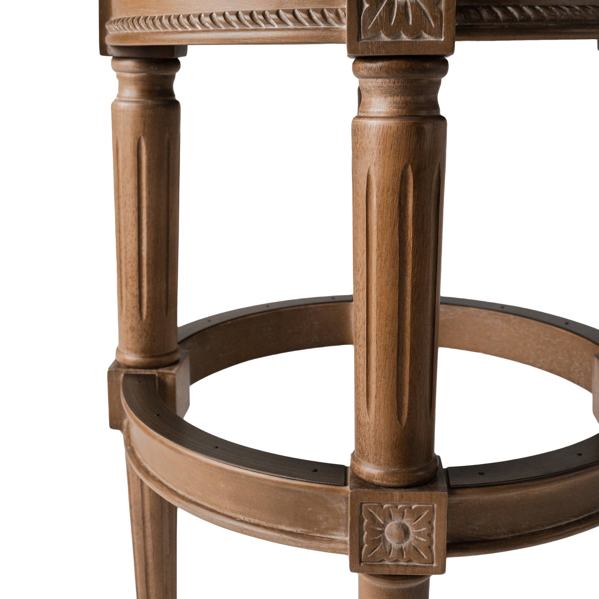 Alt View 6. Maven Lane - 31" Pullman Backless Bar Stool In Weathered Oak Finish With Fabric Upholstery - Weathered Oak.
