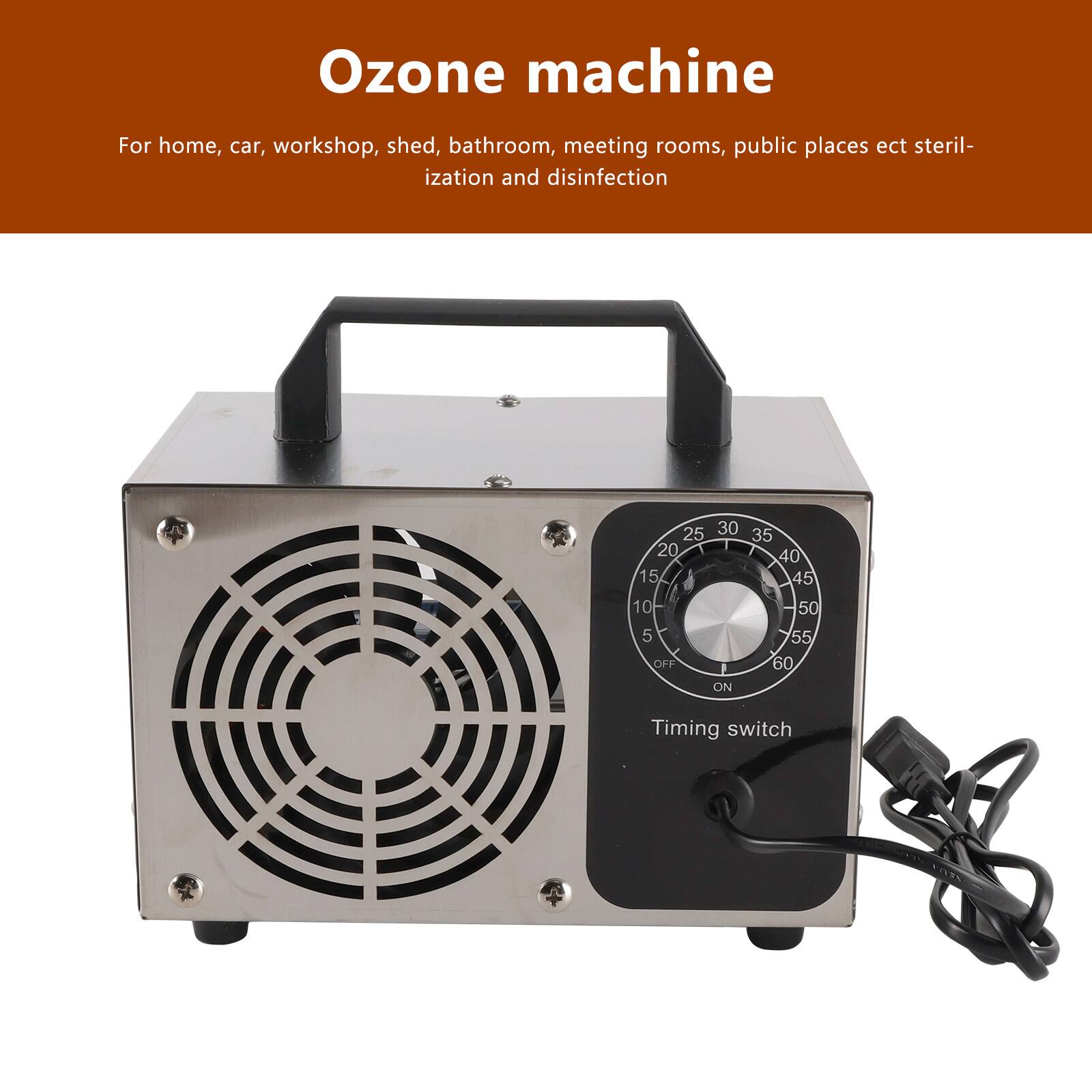 Ozone machine

For home, car, workshop, shed, bathroom, meeting rooms, public places etc sterilization and disinfection

Timing switch
