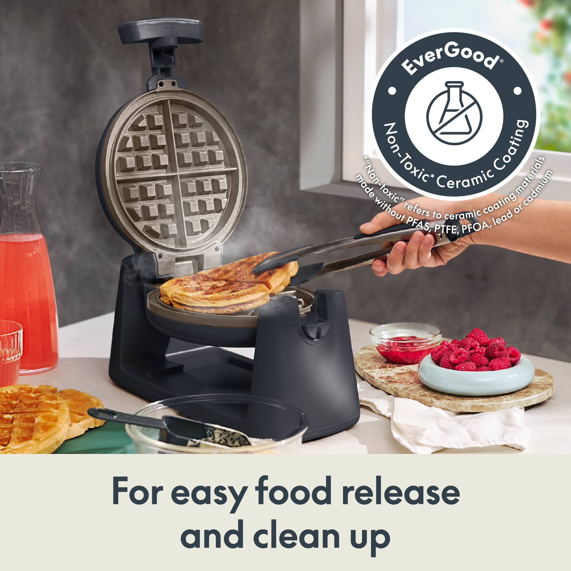 EverGood made *"Non-toxic" Non-Toxic Ceramic Coating materials without refers to ceramic coating lead or PFAS, PTFE, PFOA, For easy food release and clean up