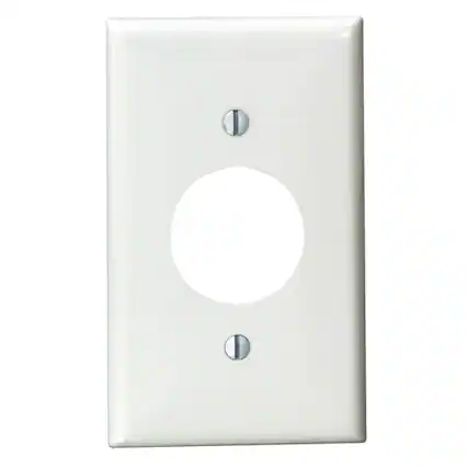 Front. Leviton - Leviton White 1 gang Nylon Outlet Wall Plate 1 pk - White.