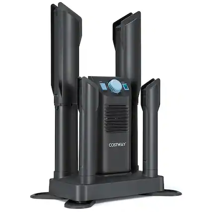 Front. Costway - Electric Shoe Boot Dryer 4 Shoes W/ 180 Mins Timer - Grey.