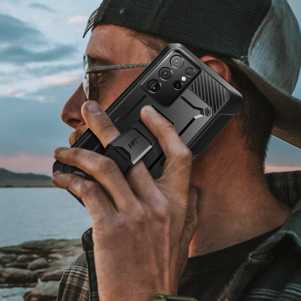 Alt View 7. SUPCASE - Unicorn Beetle Pro Rugged Holster Case for Samsung Galaxy S21 Ultra – Full-Body Protection with Kickstand & Belt Clip - Black.