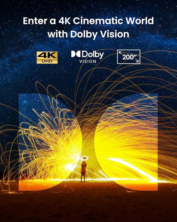 Enter a 4K Cinematic World with Dolby Vision 4K UHD Dolby VISION 200"