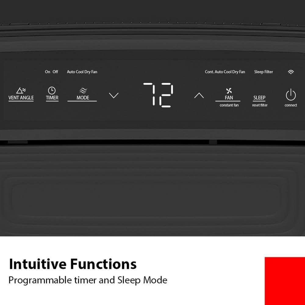 On Off  
Auto Cool Dry Fan  

VENT ANGLE  
TIMER  
MODE  

Cont. Auto Cool Dry Fan  
Sleep Filter  

FAN  
constant fan  

SLEEP  
reset filter  

connect  

Intuitive Functions  
Programmable timer and Sleep Mode