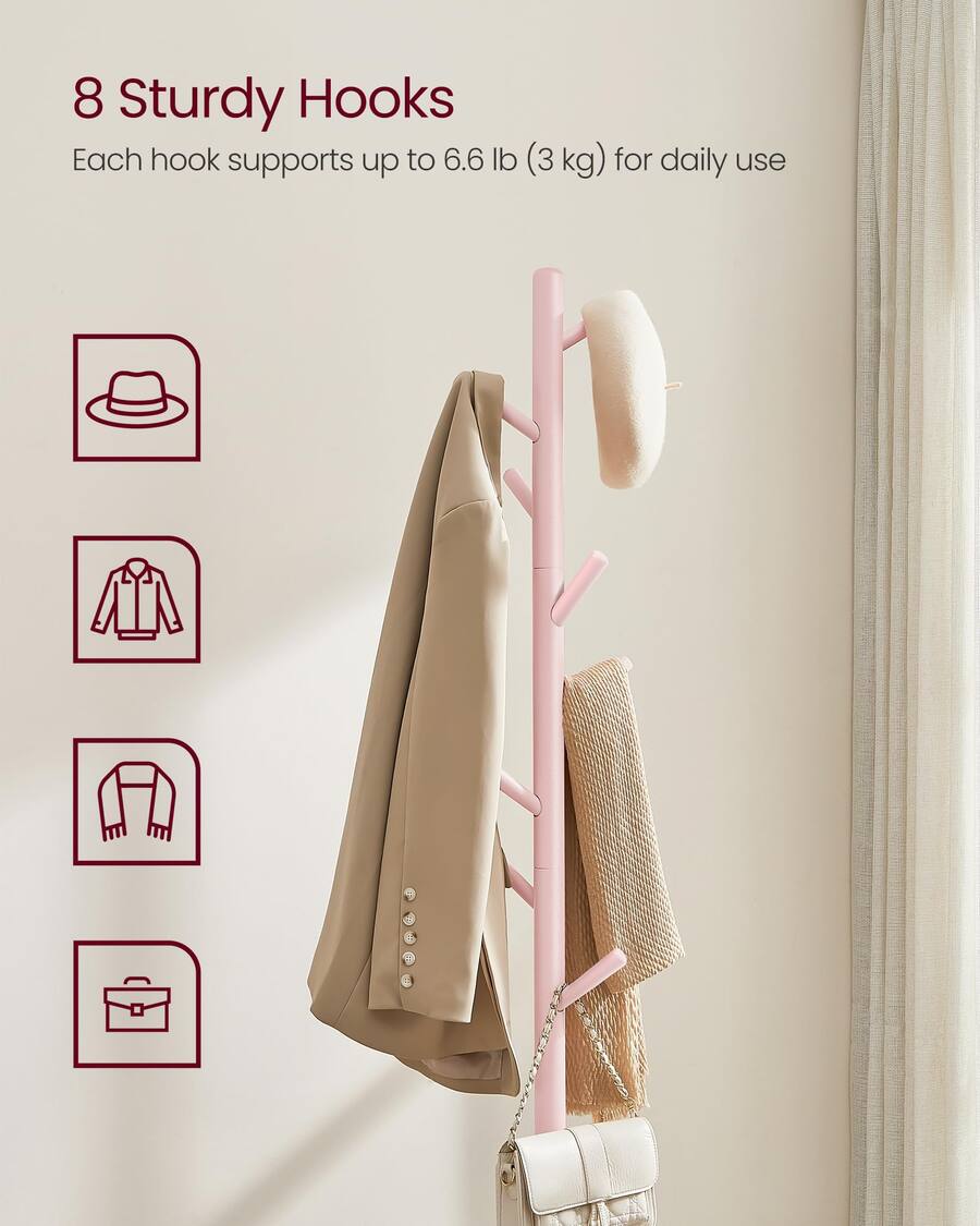 Jelly Rack 3 HM 1810 Solid Wood Coat Rack Free Standing Tree shaped With 3 Height ...