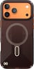 Angle. Speck - Presidio Lux Grip ClickLock Case for Apple iPhone 17 Pro Max - Brown Matte/Orange.