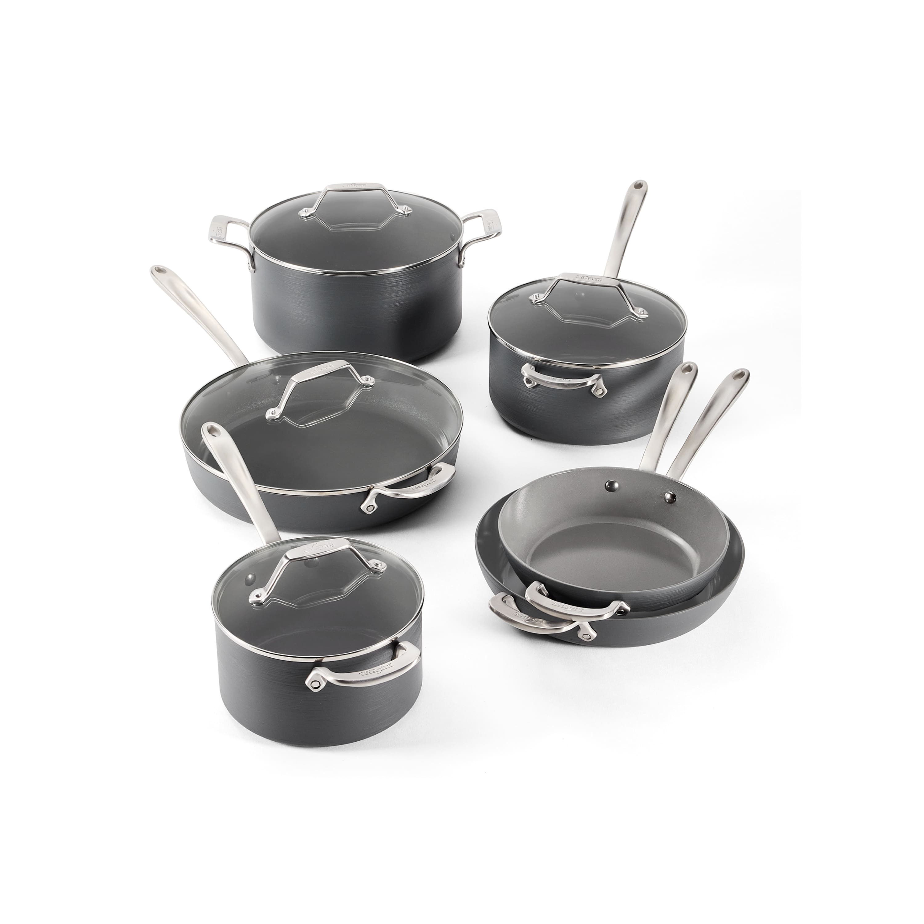 All Clad - All-Clad 10pc HA1® Ceramic Nonstick Cookware Set - Light Gray