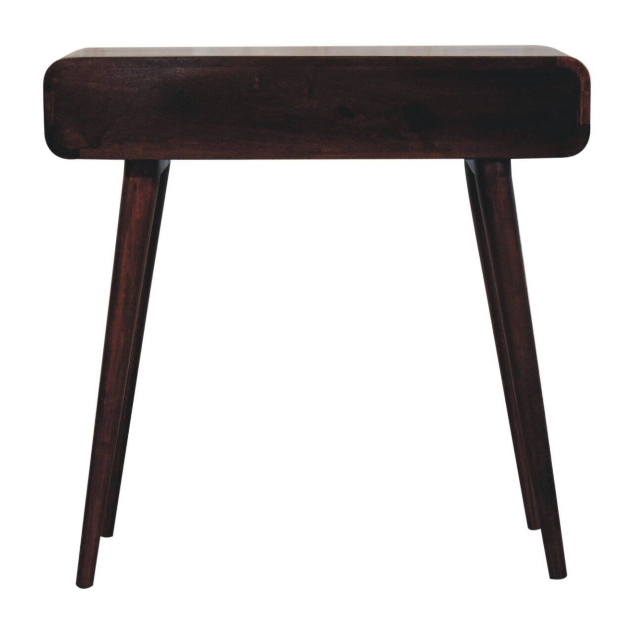 Alt View 5. Artisan Furniture - Artisan Furniture Solid Wood California Walnut Curved Hallway Table, 2 Drawer, Brown - Brown.