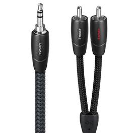AudioQuest - Sydney 3.5mm Mini > RCA 4.9' Analog Audio Interconnect Cable - Dark Gray on Black