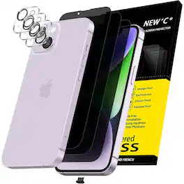 PARKER SLATER - iPhone 14 6.1" Privacy Screen Protector 3+3 Pack, Tempered Glass + Lens - lear