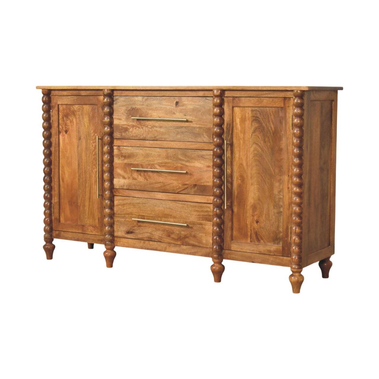 Left. Artisan Furniture - Artisan Furniture Solid Wood Spindle Sideboard - Brown.