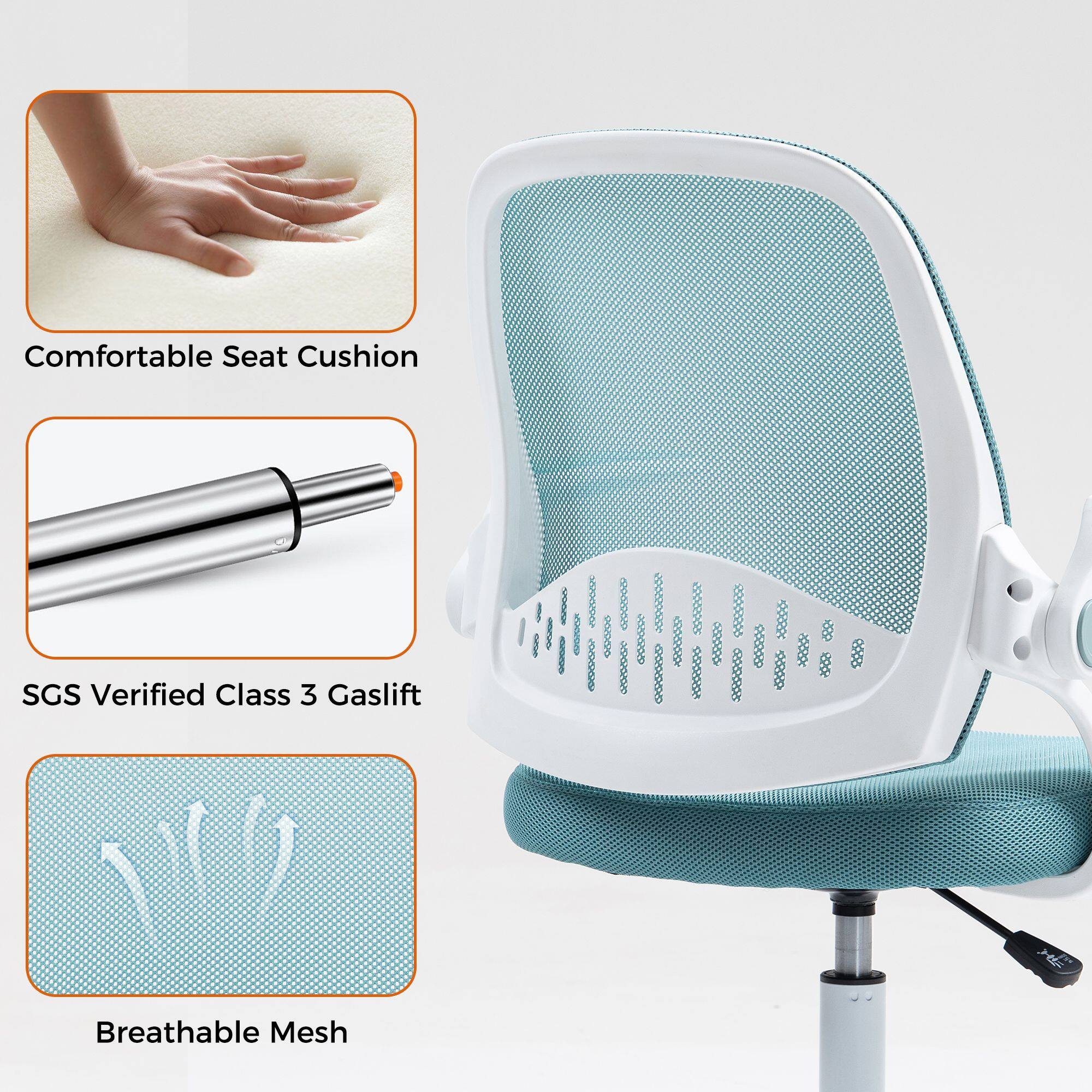 Comfortable Seat Cushion  
SGS Verified Class 3 Gaslift  
Breathable Mesh