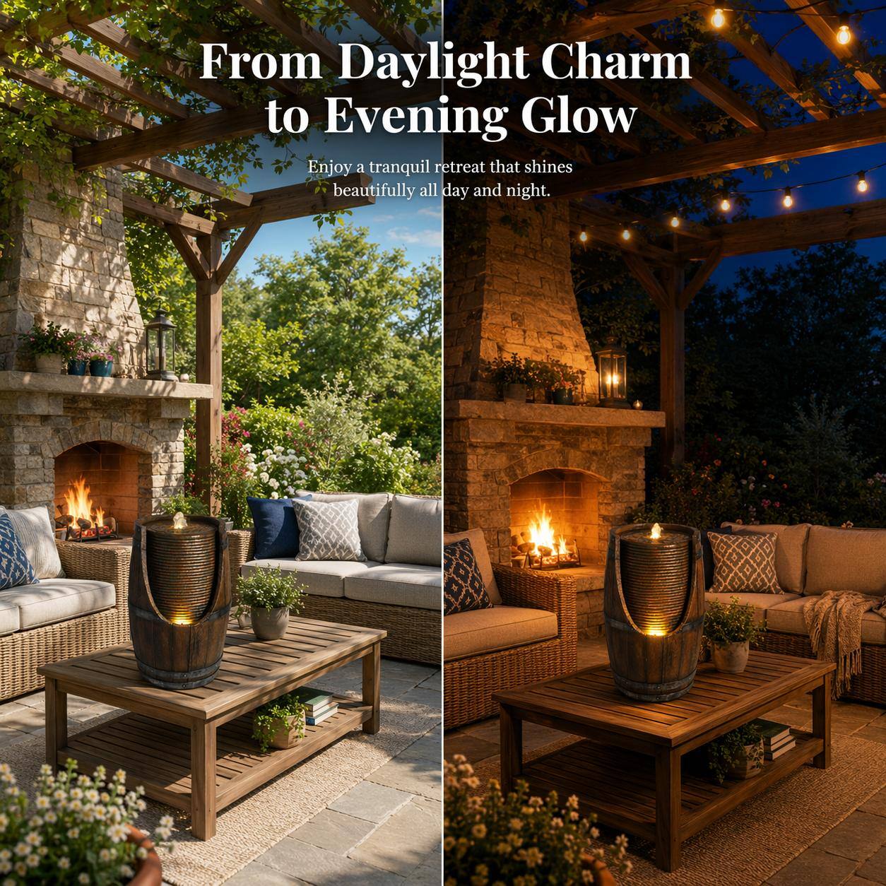 From Daylight Charm to Evening Glow  
Enjoy a tranquil retreat that shines beautifully all day and night.