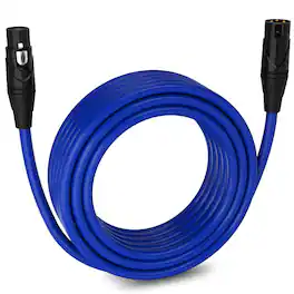 Lyxpro - 50 ft Balanced XLR Cable, Male to Female, 3 Pin Microphone Cable - Blue