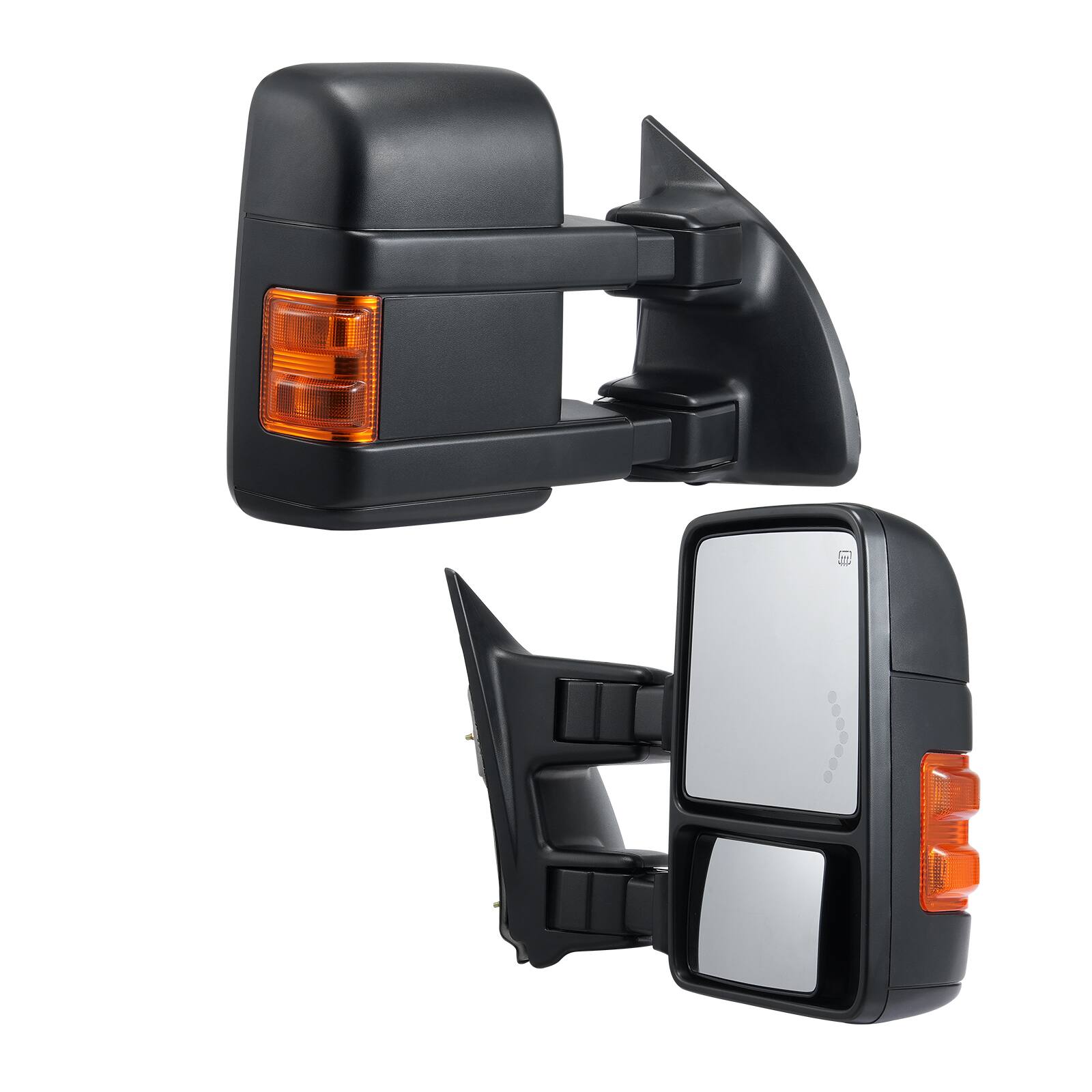 Alt View 5. VEVOR - Towing Mirrors, Left & Right Pair Set for 1999-2007 Ford F250 F350 F450 F550, Power Heated with Signal Light - Black.