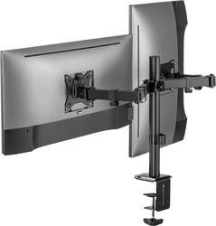 ACGAM - Dual Monitor Desk Mount, Heavy Duty Fully Adjustable Steel Stand for 2 Computer Screens 17-30 Inch and Max 19.8lbs Each - Matte Black - Front_Zoom