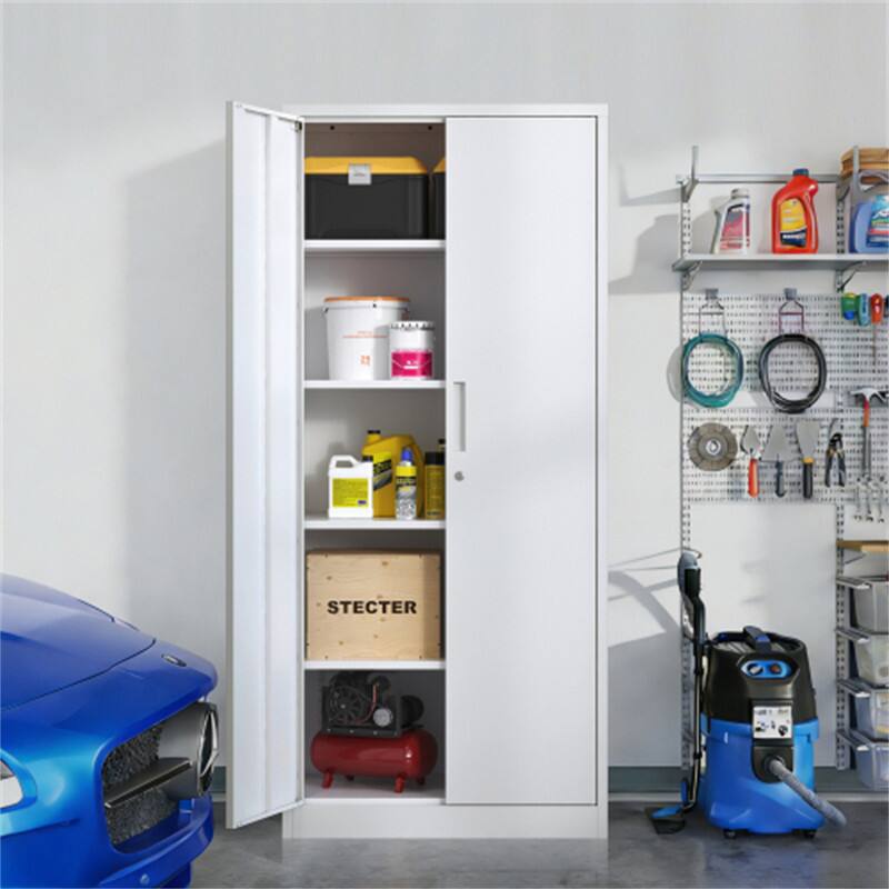 Alt View 2. HTUTWOO - 71"H Garage Storage Cabinet –Tool Locking Cabinet with Doors and 4 Shelves, Lockable Tall Cabinets,Storage File Cabinet - Black.