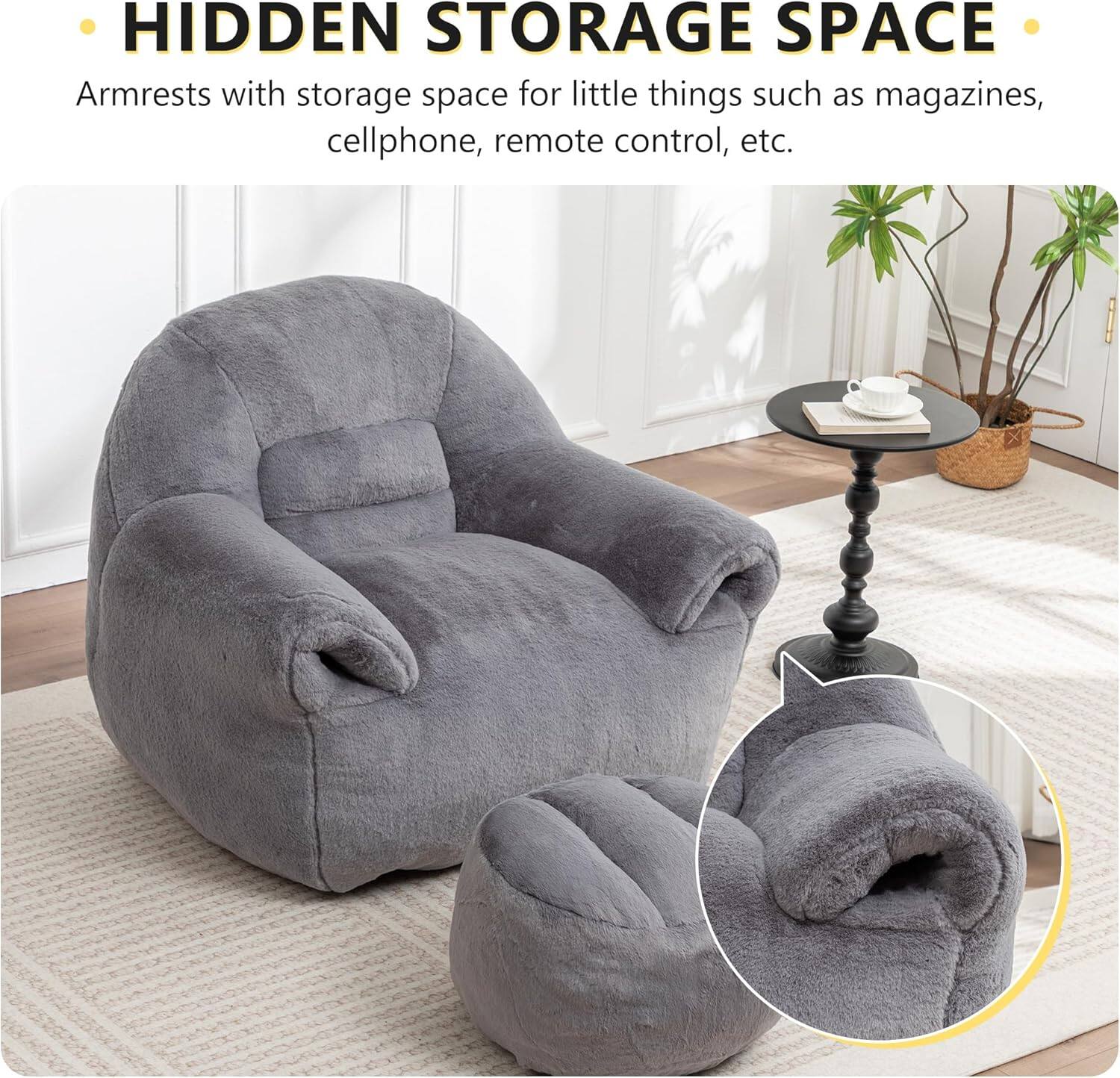 HIDDEN STORAGE SPACE  
Armrests with storage space for little things such as magazines, cellphone, remote control, etc.