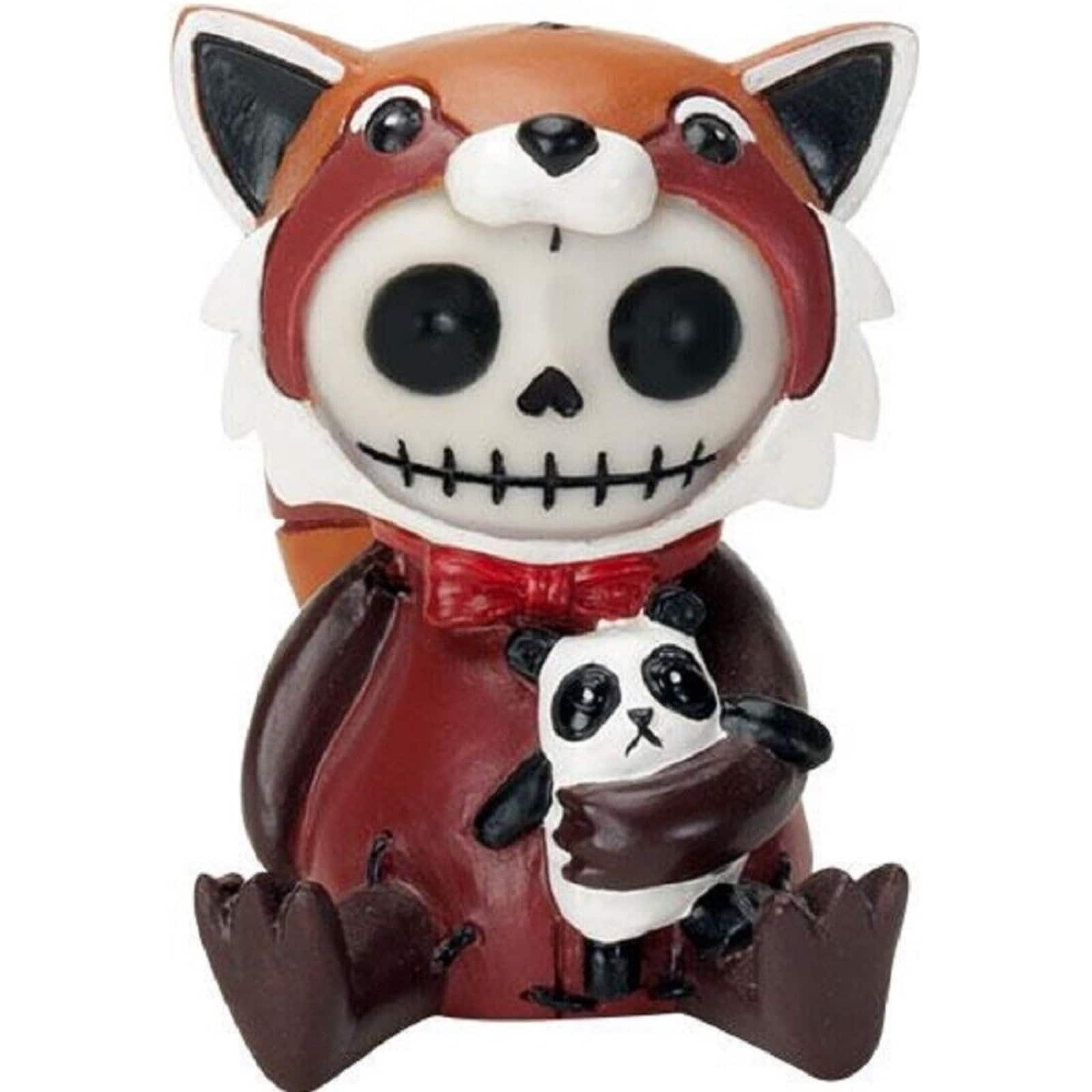 Pacific Trading - Furrybones Reddington The Panda Skeleton in Costume Figurine - Red