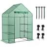 Costway - Portable Mini Walk In Outdoor 4 Tier 8 Shelves Greenhouse - Green
