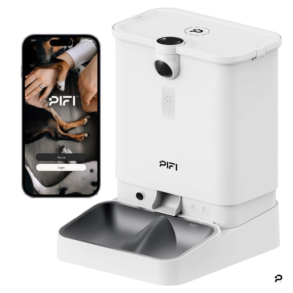 PiFi - All-in-One Smart Pet Feeder Cat Feeder_Multi Pet Feeder_5Ghz - White
