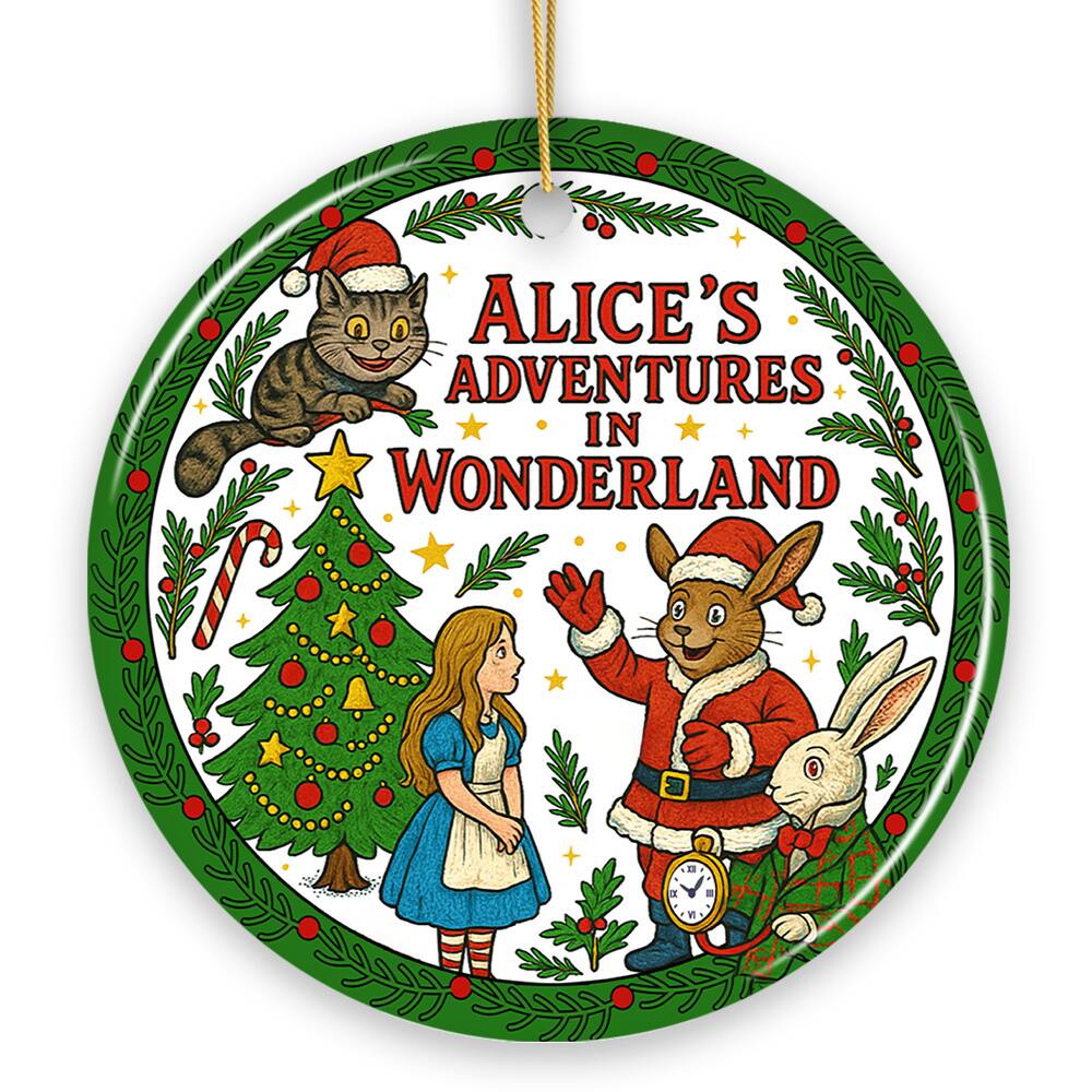 OrnamentallyYou - Classic Alice's Adventure in Wonderland Ornament, Whimsical Christmas Decoration and Gift - Multi-colored