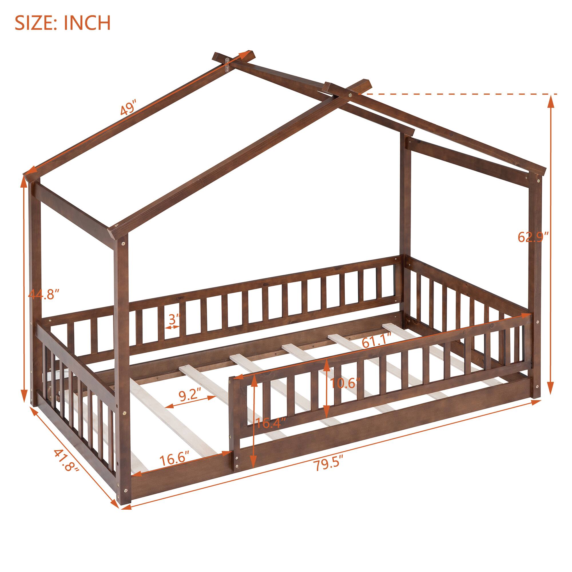 SIZE: INCH  
49" 62.9" 44.8" 3" 61.1" 41.8" 9.2" 16.6" 16.4" 10.6" 79.5"