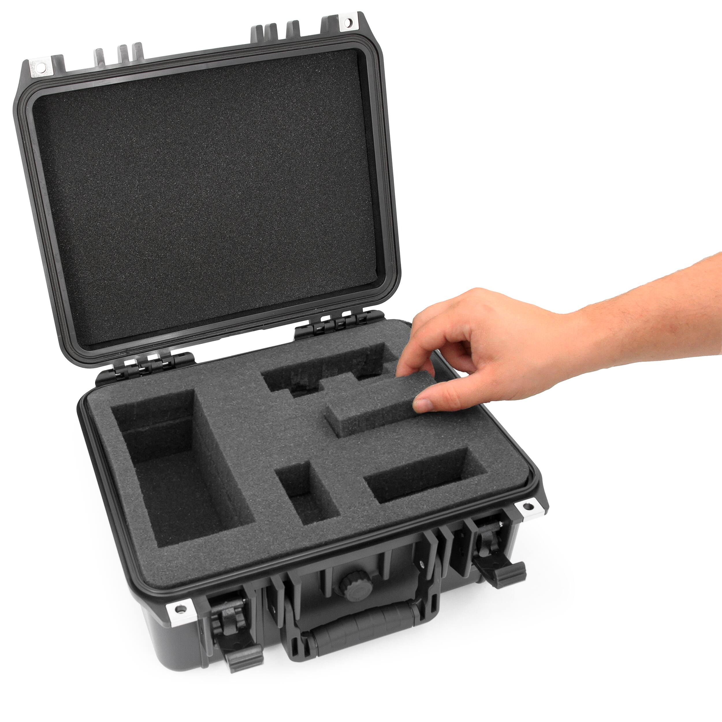 Alt View 1. CASEMATIX - 13" Portable Waterproof Hard Case – Compact Customizable Foam Storage for Electronics, Tools & Collectibles.