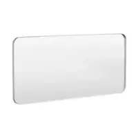 LOVMOR - 60 in. W x 28 in. H Tempered Glass Rounded Rectangle Framed Wall-Mounted Bathroom Vanity Mirror in Silver - Silver - Angle_Zoom