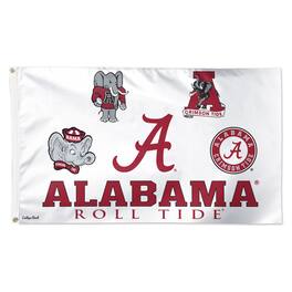 WinCraft - Alabama Crimson Tide 3' x 5' Single-Sided Heritage Inspired Deluxe Evolution Flag - Multicolor