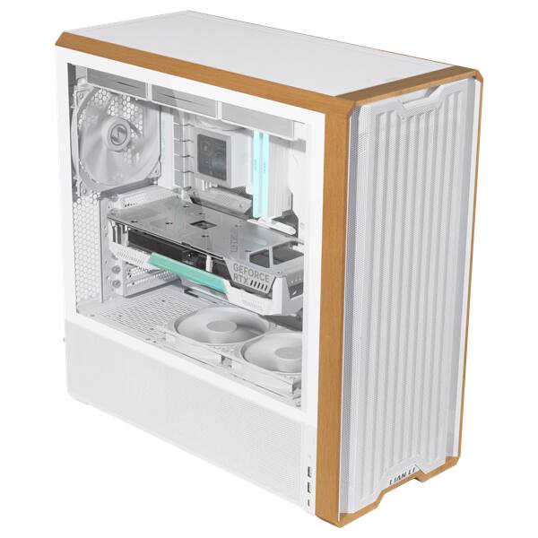 LIAN LI LANCOOL217inf ミドルタワーPCケース ホワイト Lian Li LANCOOL 217 Walnut Wood Mid Tower ATX Case, 5 PWM Fans
