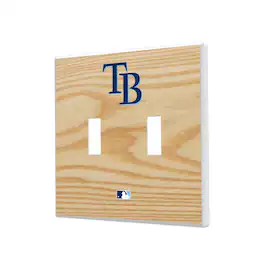 Keyscaper - Tampa Bay Rays Baseball Bat Design Double Toggle Light Switch Plates - Multicolor