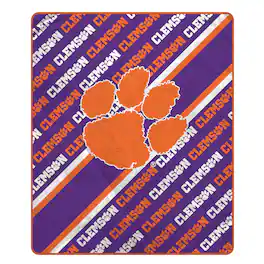 Pegasus - Clemson Tigers 60" x 70" Diagonal Lined Wordmark Ultra Soft Blanket - Multicolor