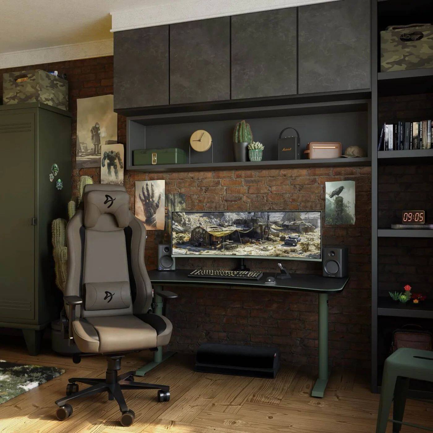 Alt View 2. Arozzi - Arena Gaming Desk - Large - Forest Green.