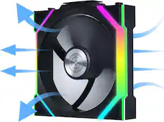 Front. Lian Li - UNI Fan SL-LCD Wireless 120 (Reverse Blade) ARGB Fan, 1.6 inch LCD Display, WITHOUT Wireless Connector (12RSLLCD1W1B) - Black.