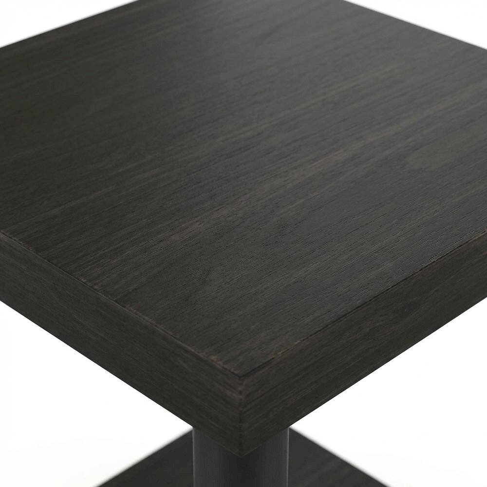 Alt View 2. FurniFact - FurniFact End Side Table, Open Shelf, Quality Build - Espresso - Espresso/Black.