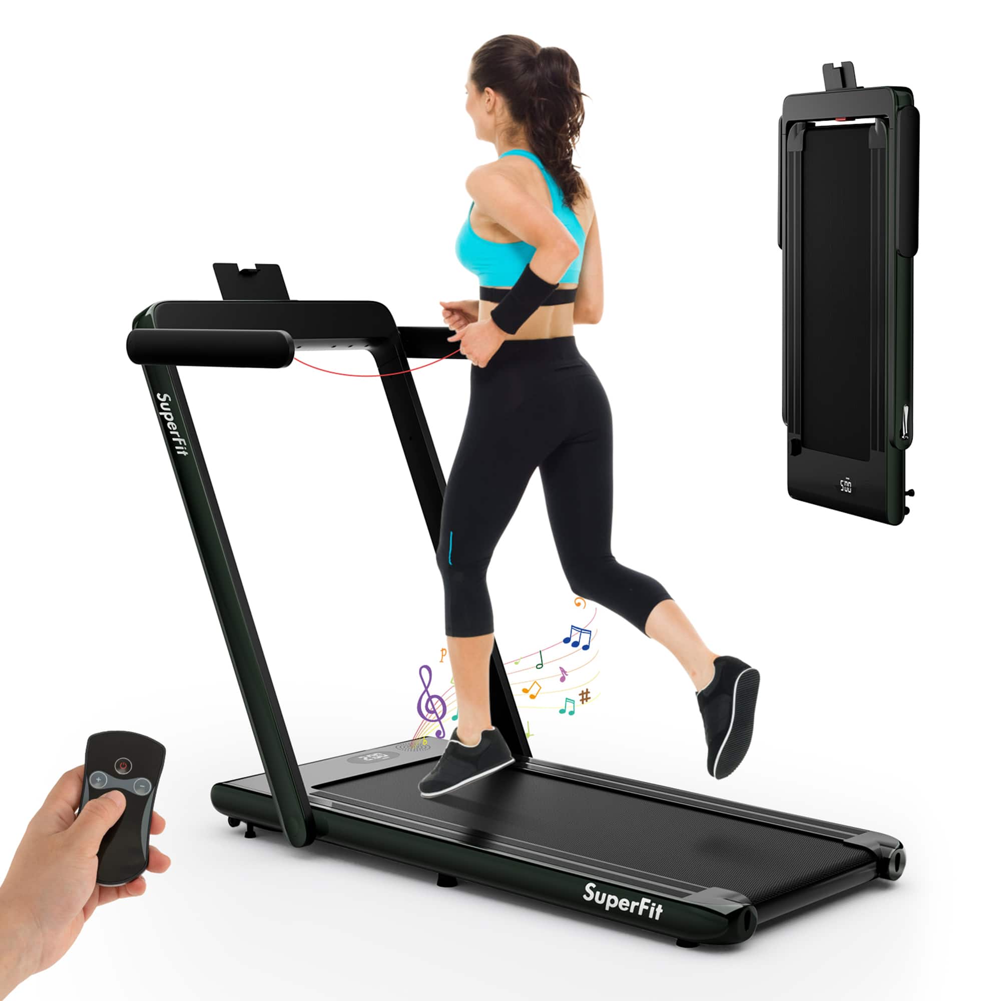 Gymax - Motorized Treadmill Folding Under Desk Electric Treadmill w/ APP - Green