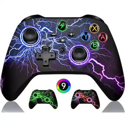 Front. Kitcheniva - Colorful LED Light Pro Wireless Game Controller Gamepad Joystick Remote For Nintendo Switch / OLED - Colorful.