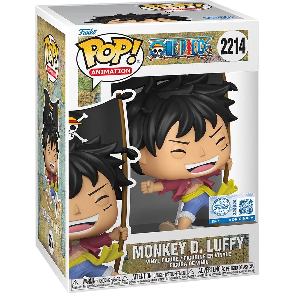 Funko POP! Animation  
One Piece  
2214  
Monkey D. Luffy  
Vinyl Figure / Figurine en Vinyle / Figura de Vinil  

Warning: Choking Hazard - Small parts. Not suitable for children under 36 months.  
Attention: Danger d'étouffement - Petites pièces. Ne convient pas aux enfants de moins de 36 mois.  
Advertencia: Peligro de asfixia. Piezas pequeñas. No adecuado para menores de 36 meses.