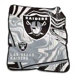 Logo Brands - Las Vegas Raiders 50" x 60" Swirl Raschel Throw Blanket - Multicolor