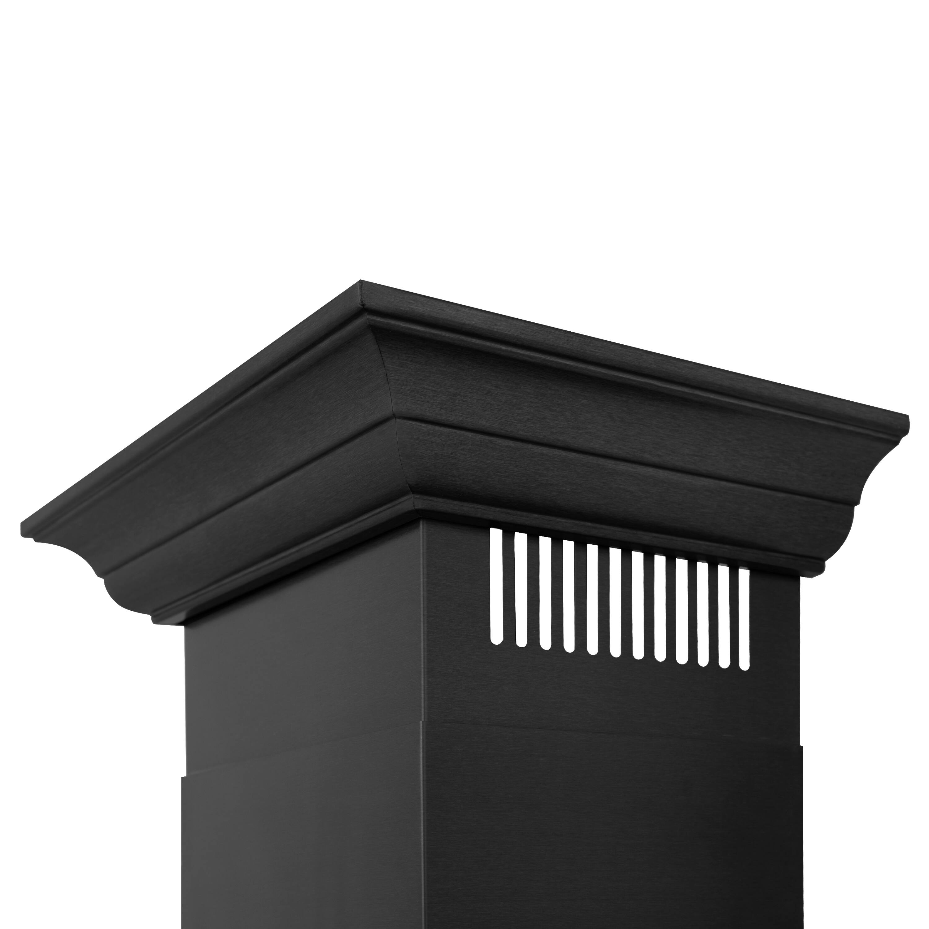 Alt View 3. ZLINE - ZLINE 24" Convertible Vent Wall Mount Range Hood in Black Stainless Steel with Crown Molding (BSKBNCRN-24) - Black Stainless Steel.