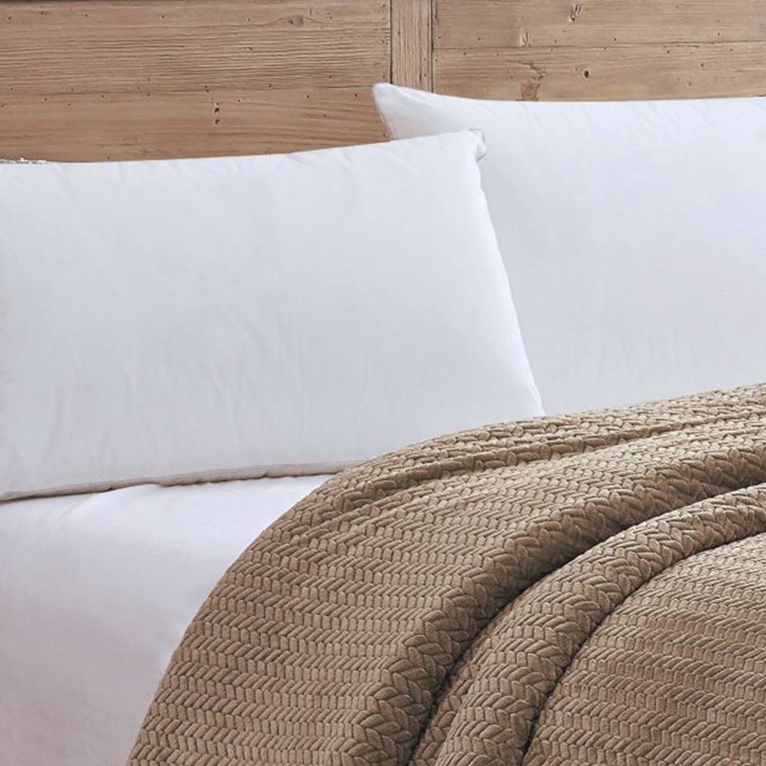 Alt View 2. Noble House - Plazatex Chevron Braided Stylish Soft Comfortable and Lightweight All Seasons Blanket Twin Taupe - Taupe.