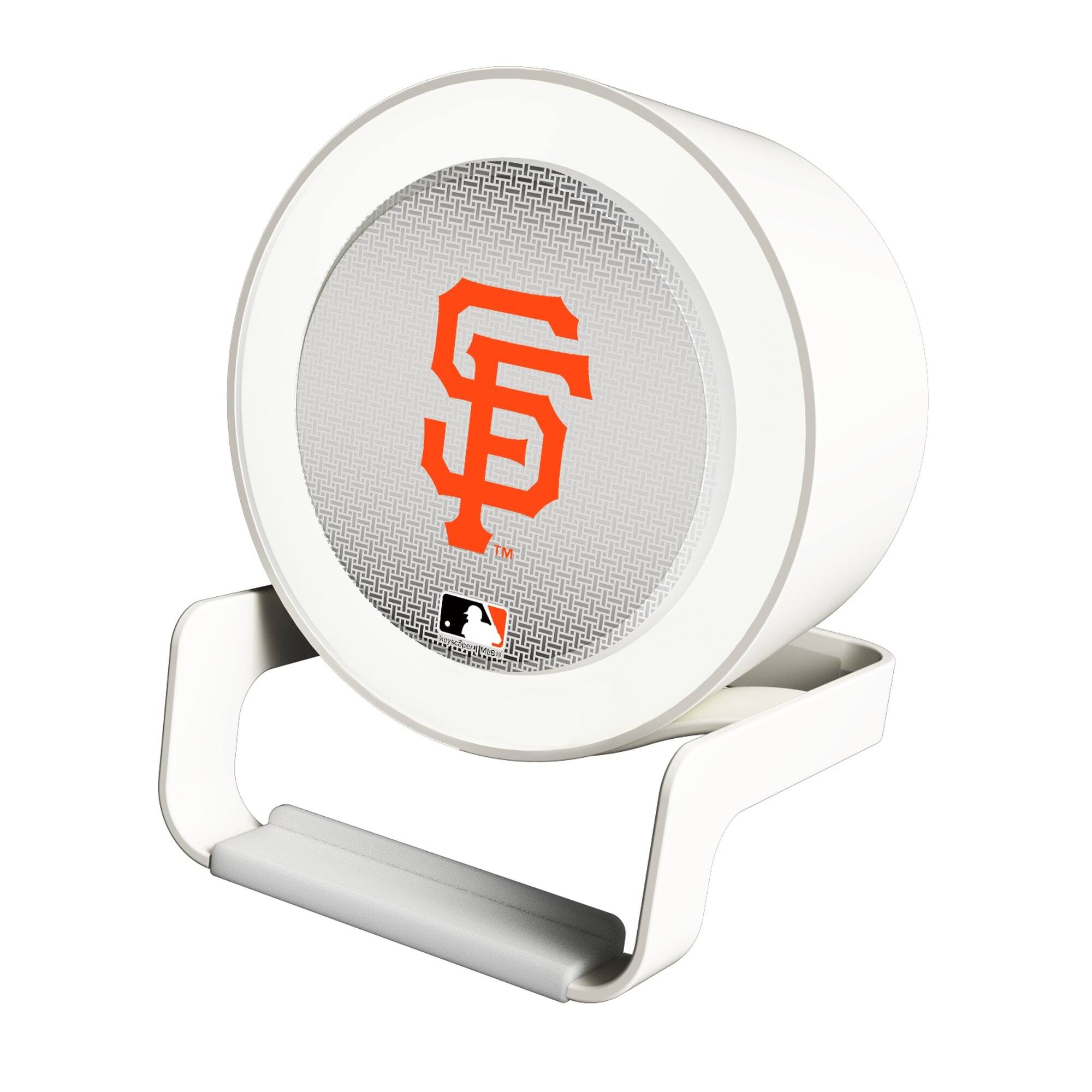 Front. Keyscaper - San Francisco Giants Linen Print Nightlight Charger & Bluetooth Speaker - White.