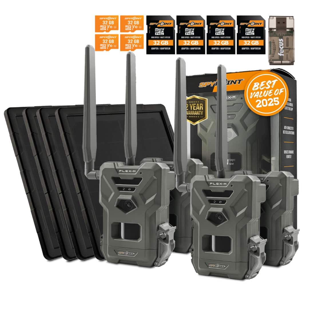 Spypoint - FLEX-M Trail Camera and SPLB 10 Solar Panel Bundle with Accessories